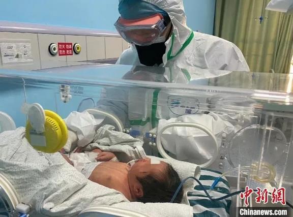 资料图：武汉儿童医院新生儿内科主任医师曾凌空主任查看收治的新生儿情况。张祖国 摄