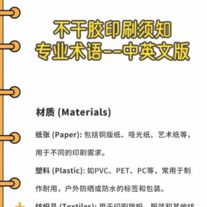 卡片过光油的专业英文术语